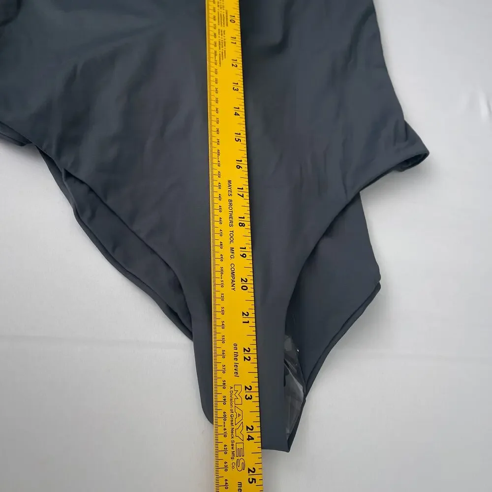 SKIMS Swimsuit Women 3X Gunmetal Gray Sculpting Strapless One Piece Belted NEW